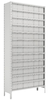 Estante Gaveteiro cinza 72 gavetas padrão 30cm