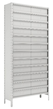 Estante Gaveteiro cinza 24 gavetas padrão 30cm
