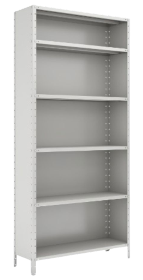 Estante de aço cinza fechada padrão 30cm 6 bandejas