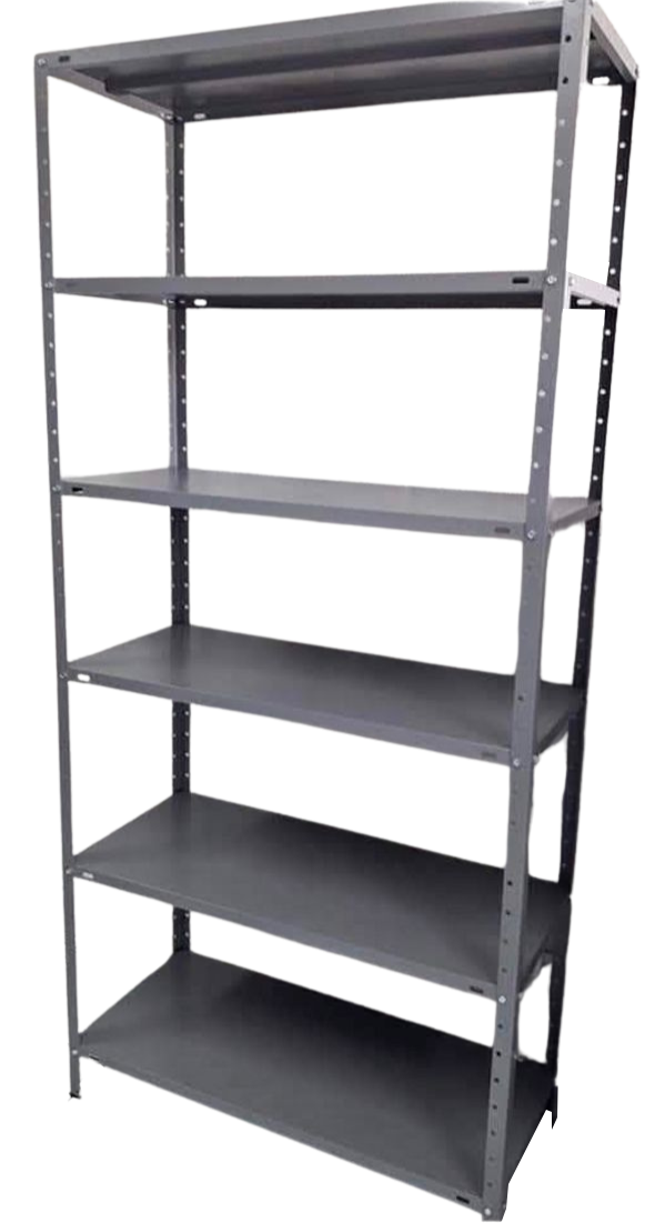 Estante de aço cinza padrão 30cm 6 bandejas linha leve